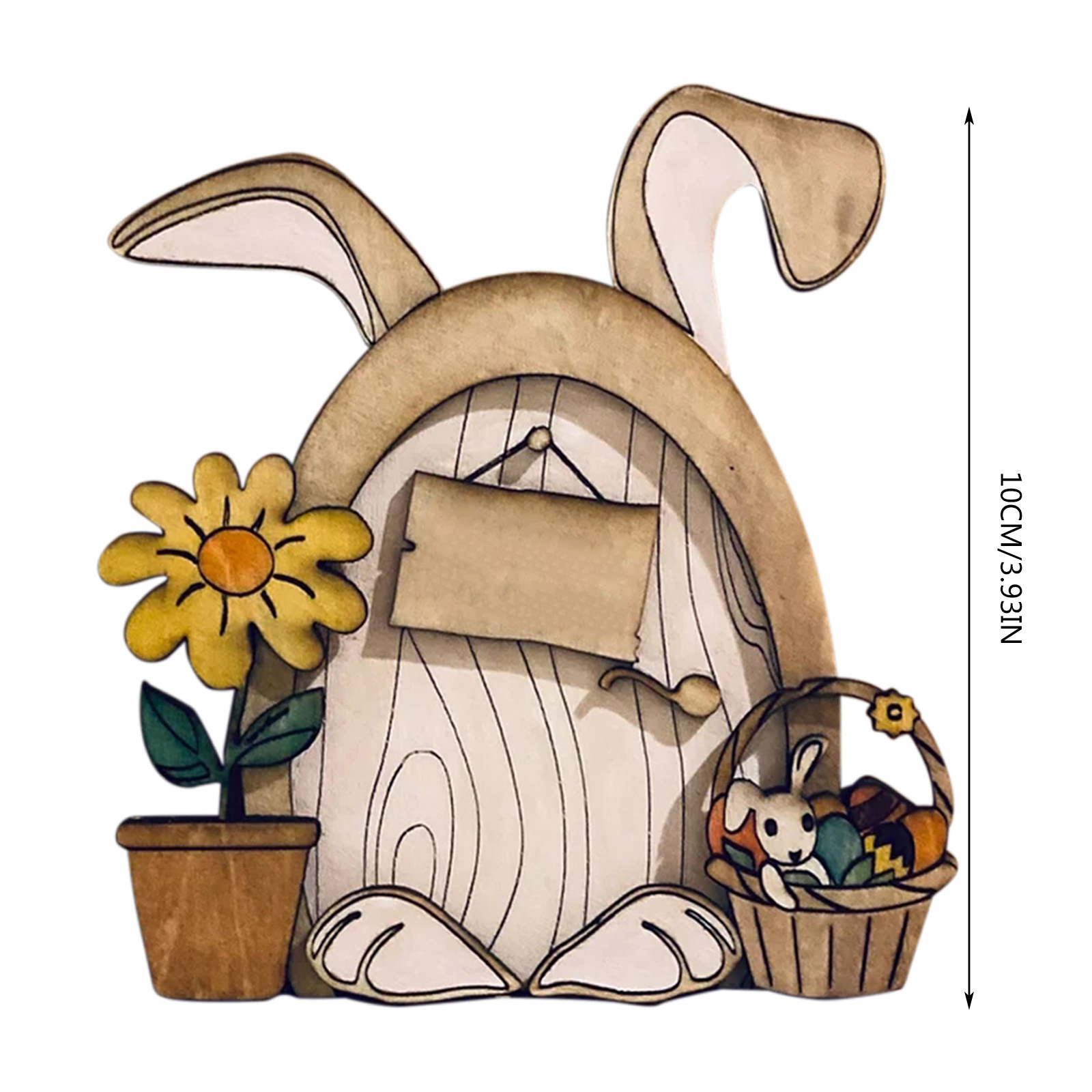 Dekorative 2D-Elfen-Tür aus Kiefernholz mit Tiermotiven