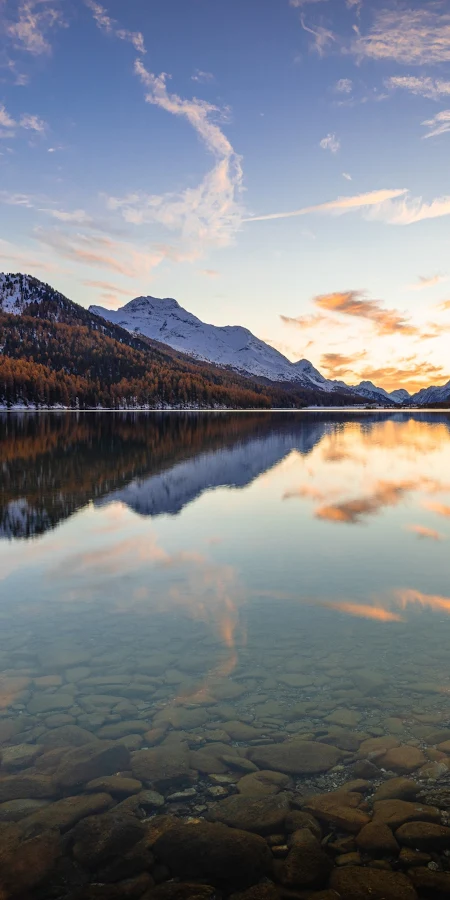 Landscape Water Reflection Mountains 4K iPhone Phone Wallpaper