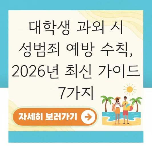 대학생 과외 시 성범죄 예방 수칙, 2026년 최신 가이드 7가지