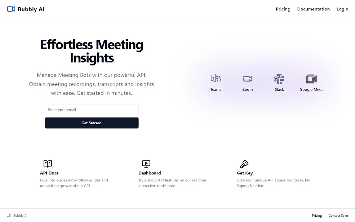Captura de Bubbly Meeting Api
