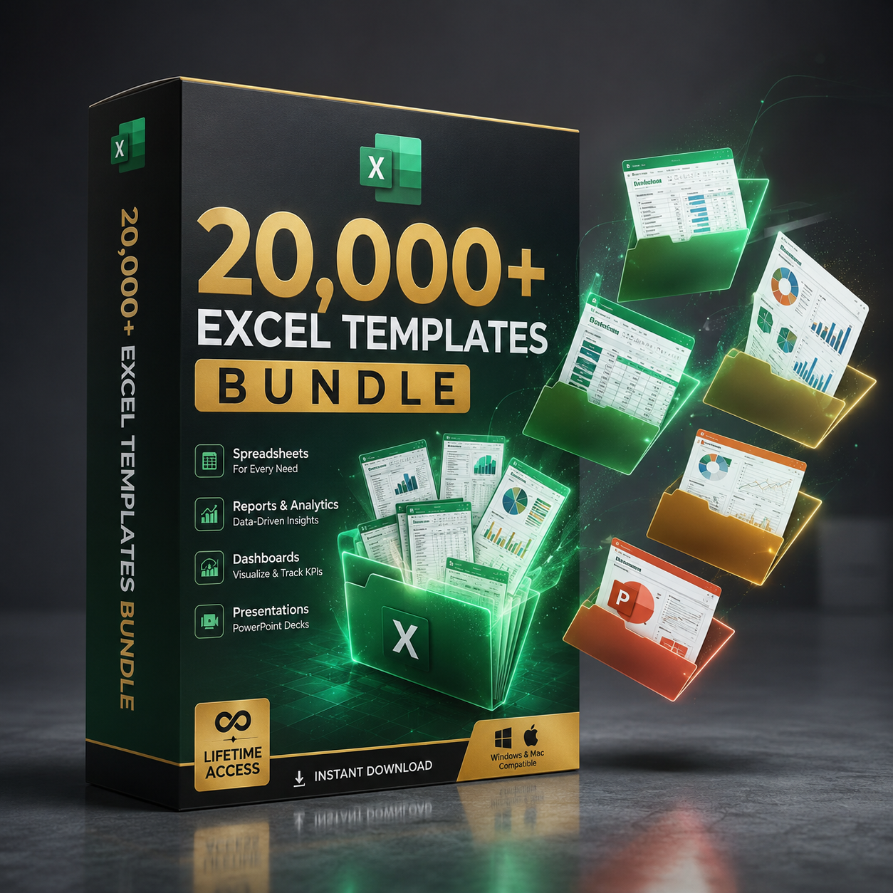 Preview of the folder structure and template mockups