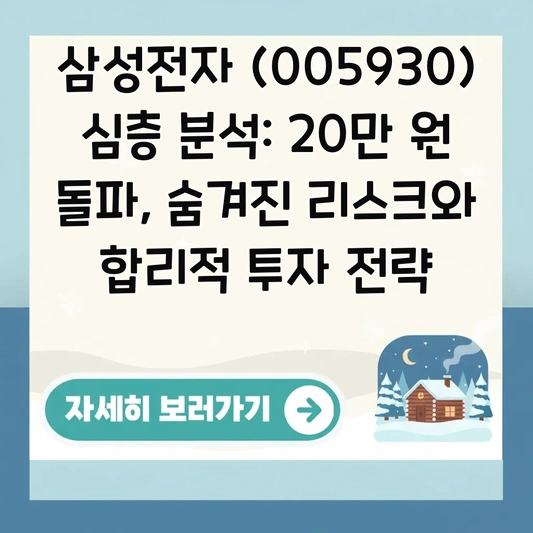 삼성전자 (005930) 심층 분석: 20만 원 돌파, 숨겨진 리스크와 합리적 투자 전략