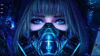 Girl With Gas Mask Wallpaper