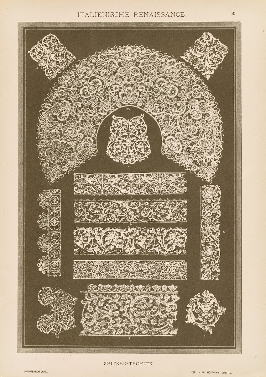 Italienische Renaissance  Spitzen Technik 1887
