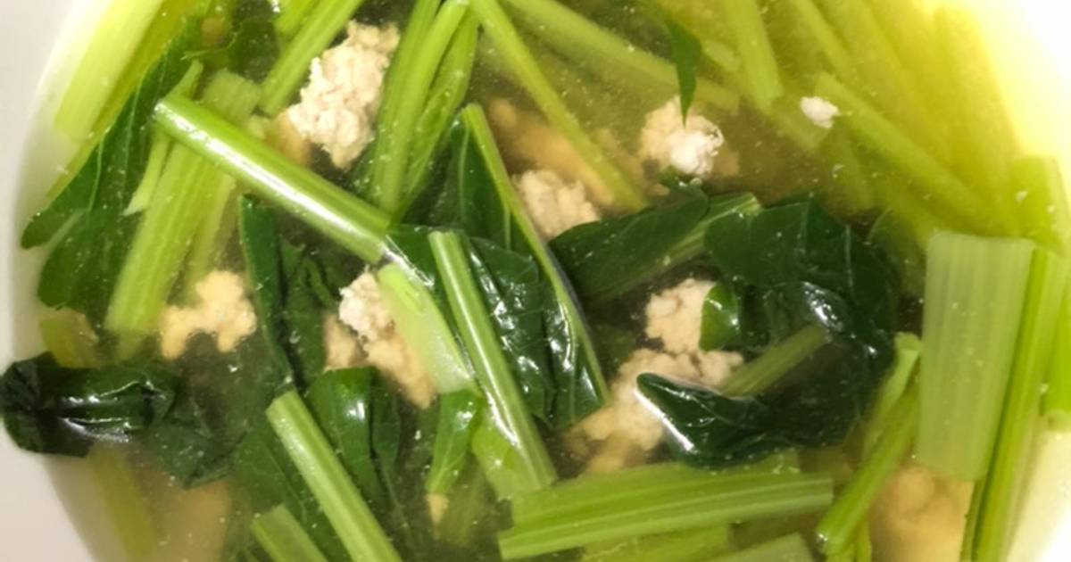 Canh cải ngọt thịt xay