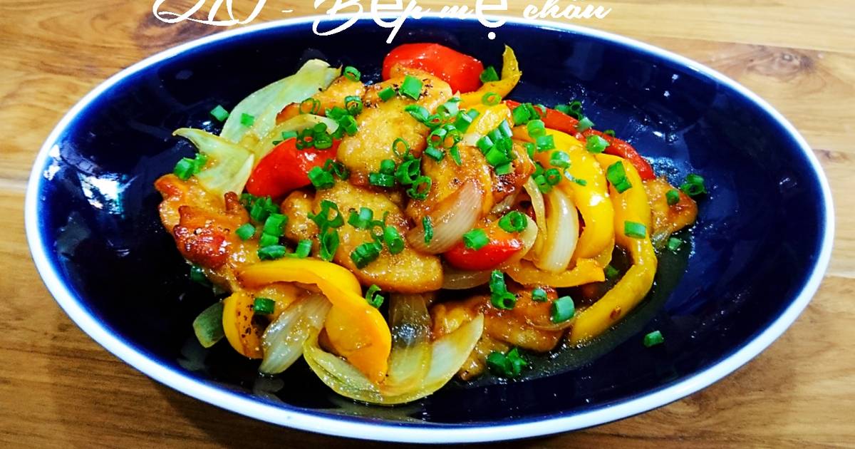 Ức gà xào chua ngọt