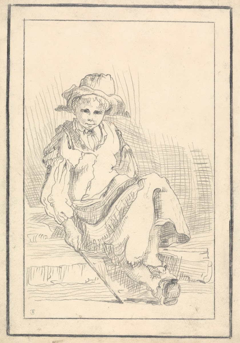 A Seated Child with a Stick