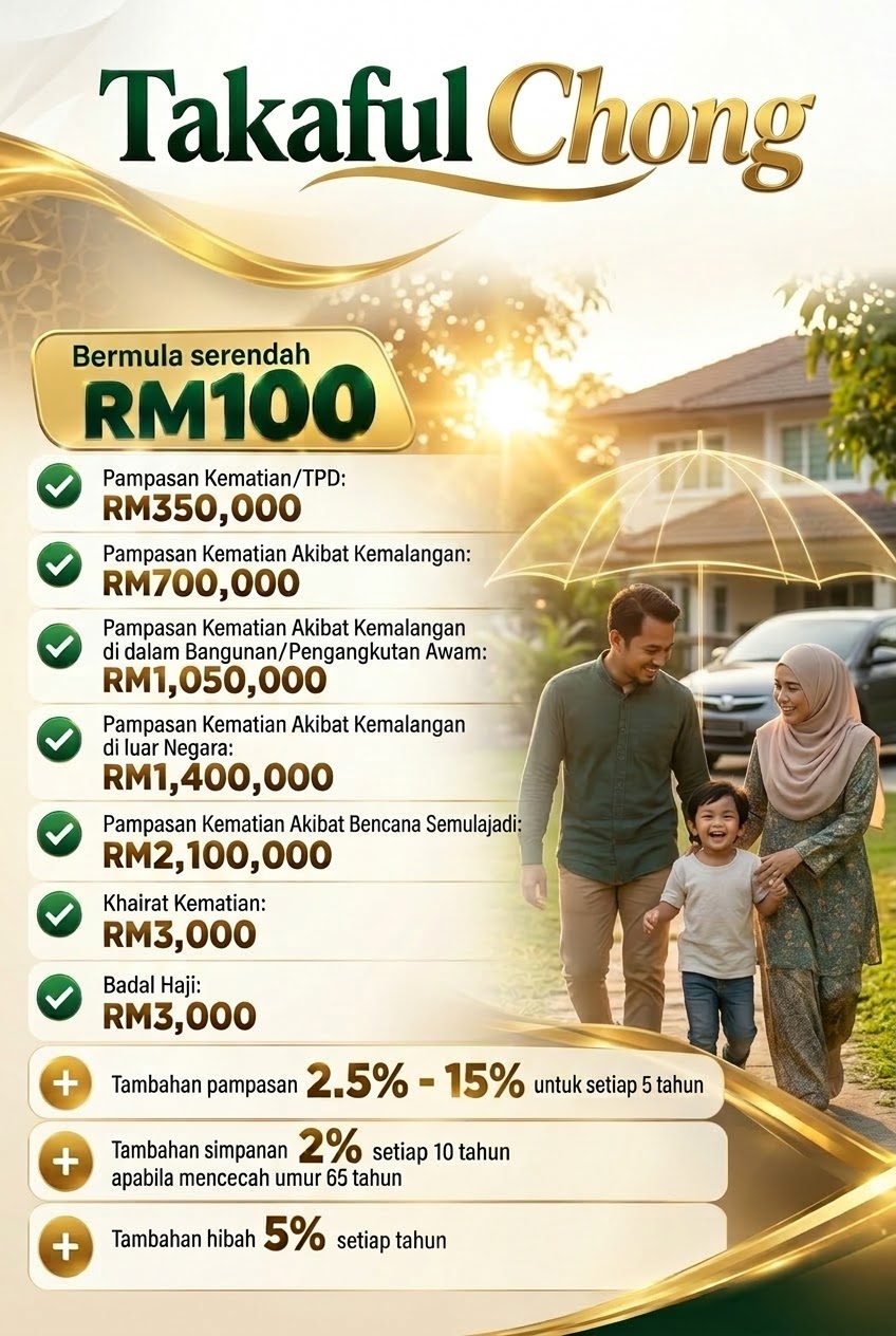 Promosi Hibah Takaful Chong Serendah RM100
