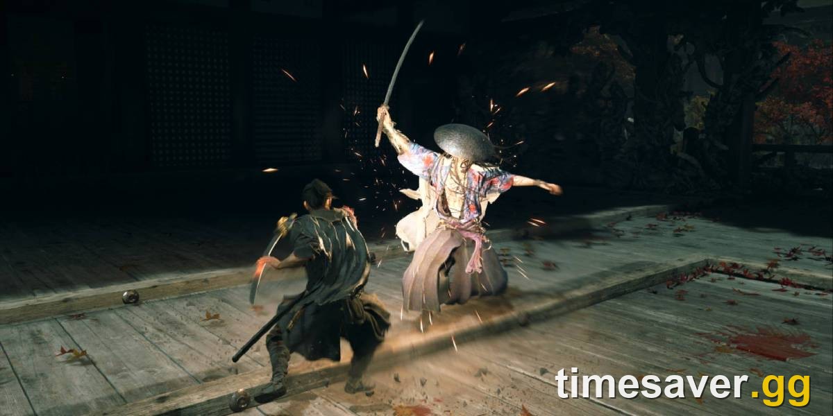 Musashi clashing blades with a Formidable Foe as sparks fly in Onimusha: Way of the Sword — the moment a parry, deflect or Issen lands