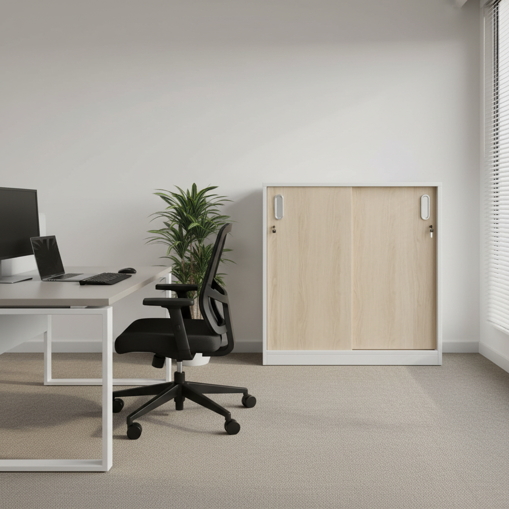 RADAR Color Two-Door (Low Height) Sliding Storage Cabinet