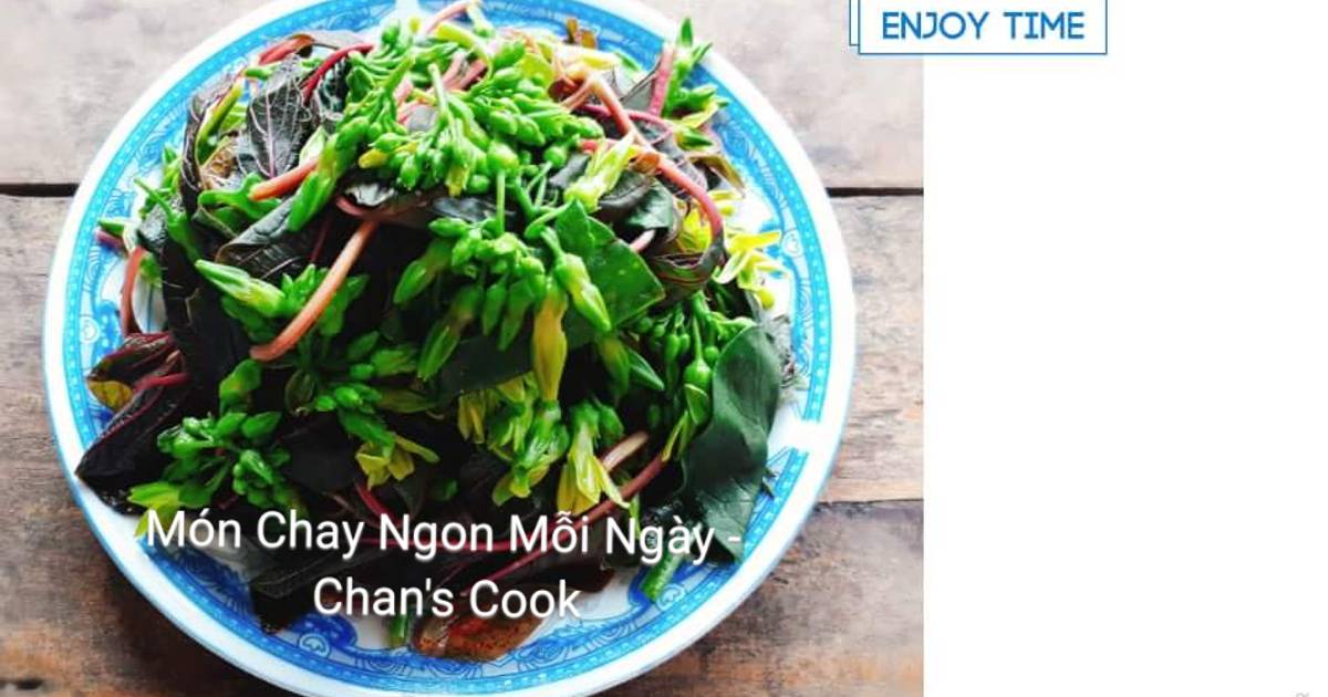 Rau dền vs hoa thiên lý luộc