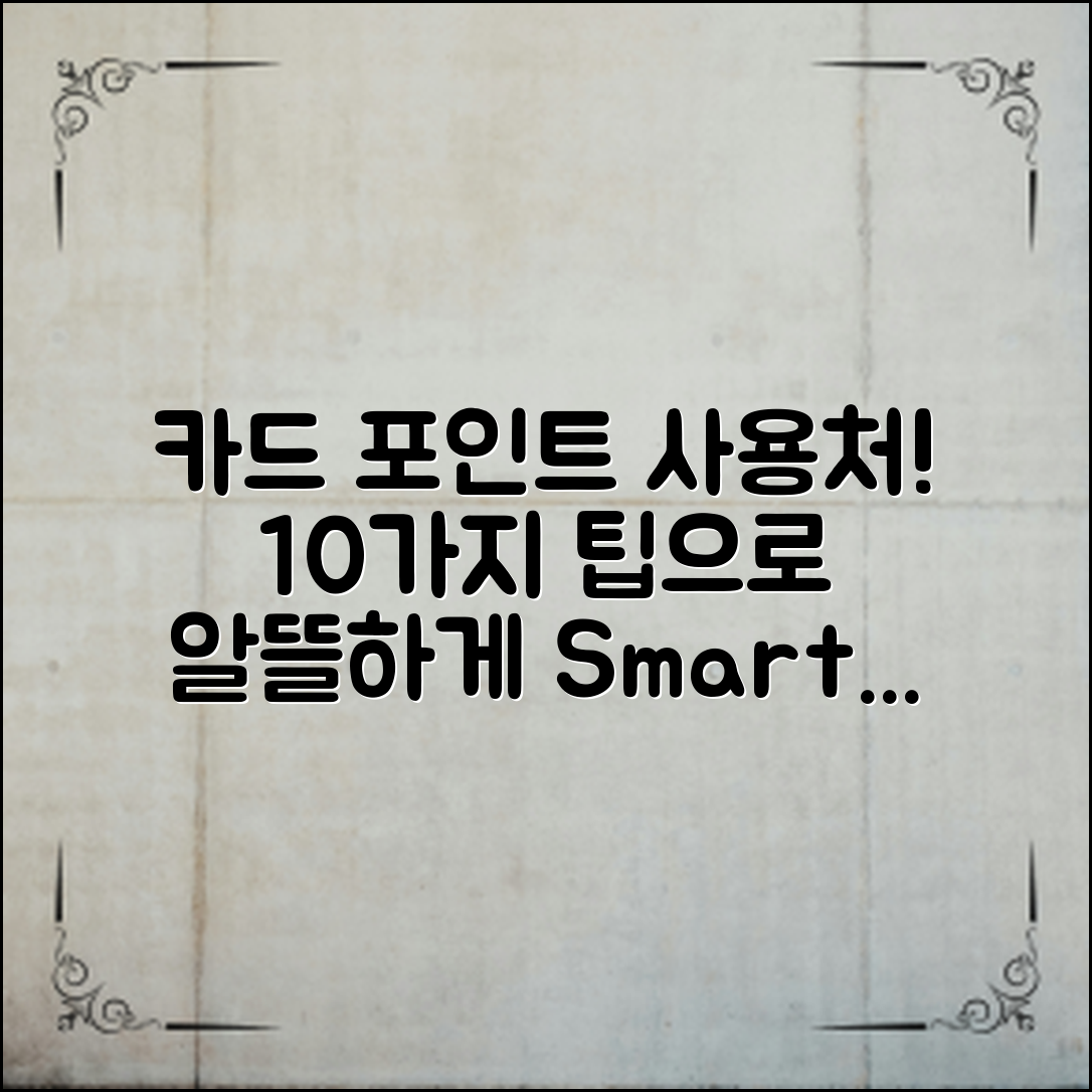 카드포인트사용처, 알고 계신가요? 10가지 이상의 유용한 팁으로 알뜰하게 사용하세요!
