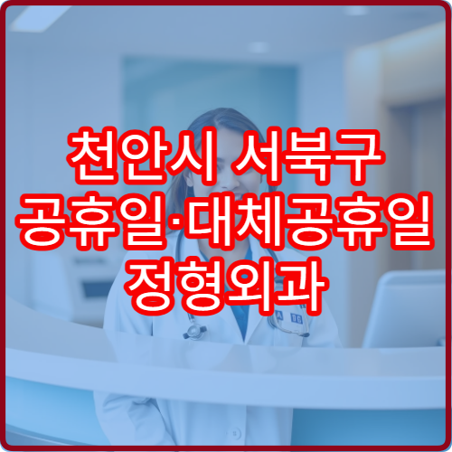 천안시 서북구 공휴일·대체공휴일 정형외과 진료 병원 무릎통증·디스크 상담 가능