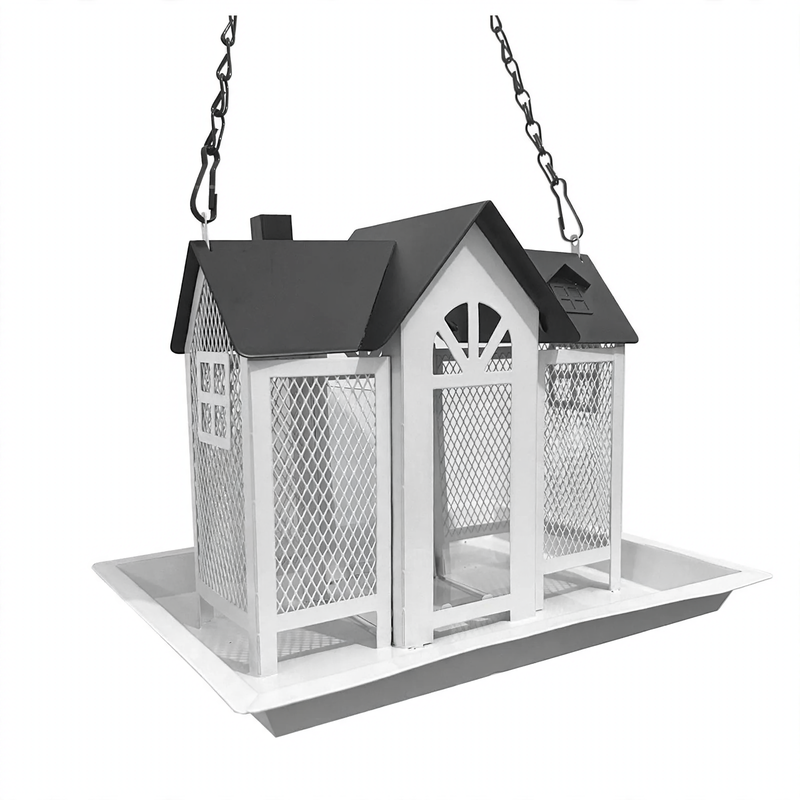 Metal Birdhouse as a Swing Feeding Station
