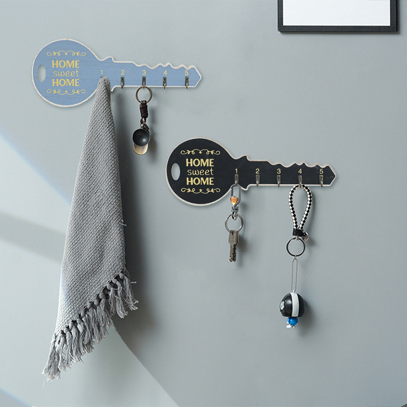 Wooden key holder for the wall
