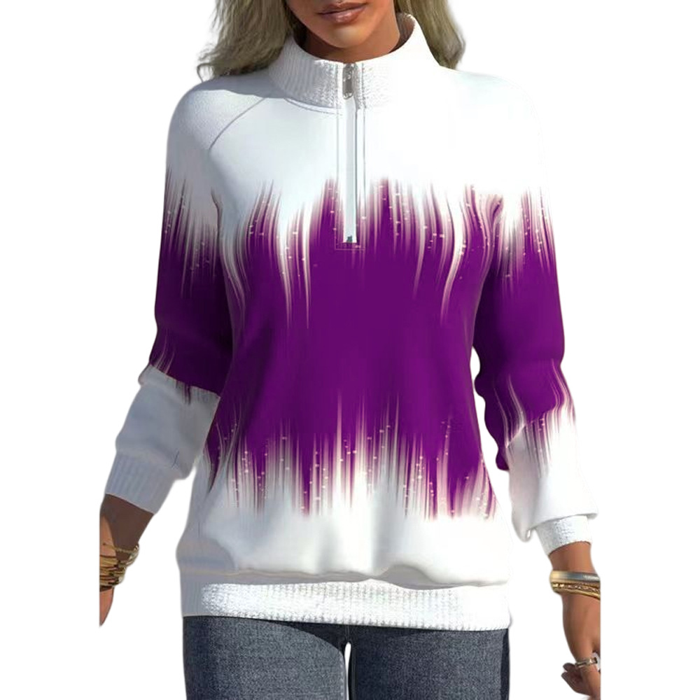 Damen-Sweatshirt mit Farbverlauf und Reißverschluss