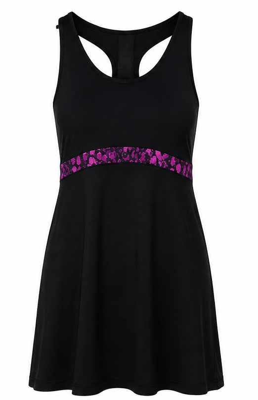 Rochii - Rochie sport Skirt Sports neagră cu inserții mov - L/G