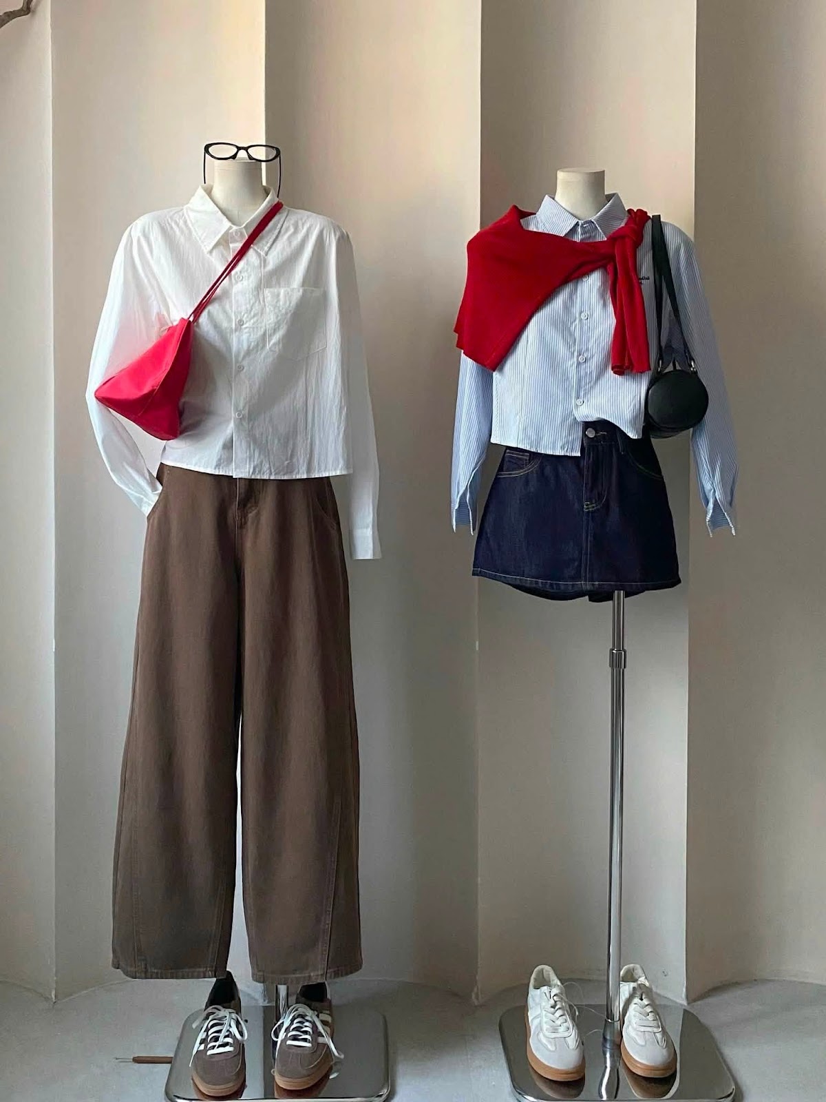 Áo sơ mi croptop dài tay sọc thêu chữ weekendhoub XONXEN SHOP A800 – Image 5