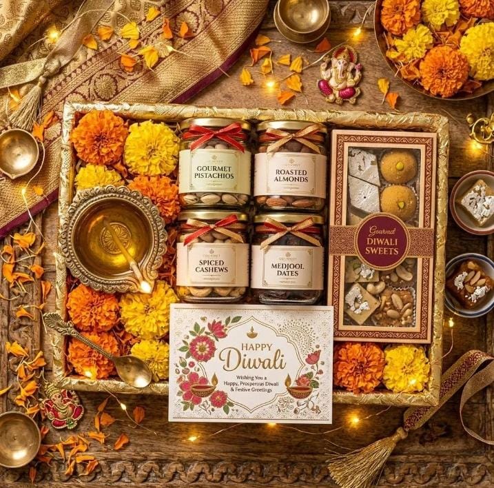 Grand Deepawali Festive Floral Tray Hamper
