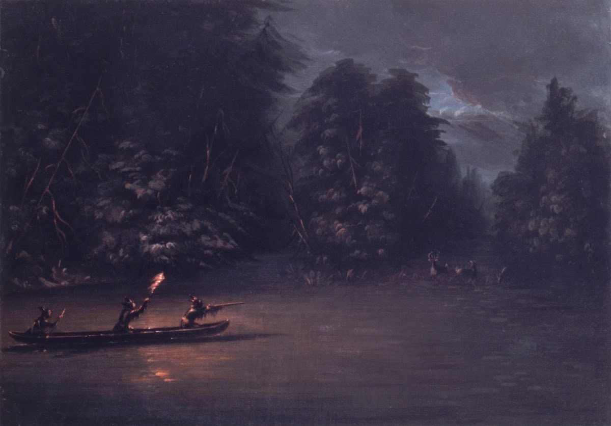 Deer Hunting By Torchlight In Bark Canoes 1846 1848