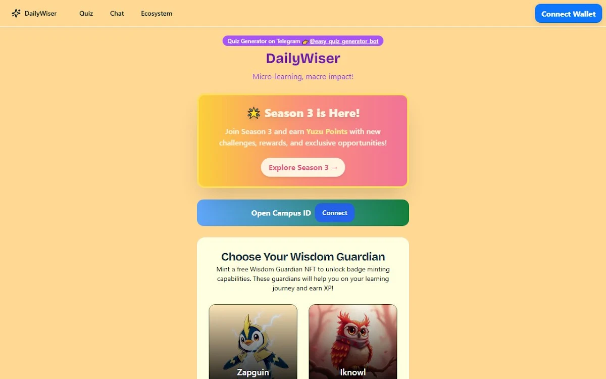Captura de Daily Wiser