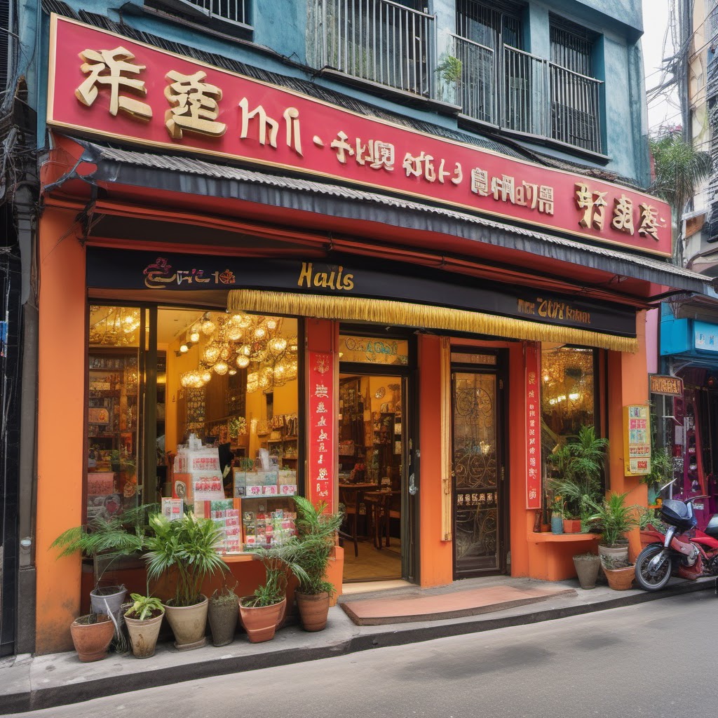 Hình minh họa: Khung cảnh cửa hàng và quy trình kinh doanh