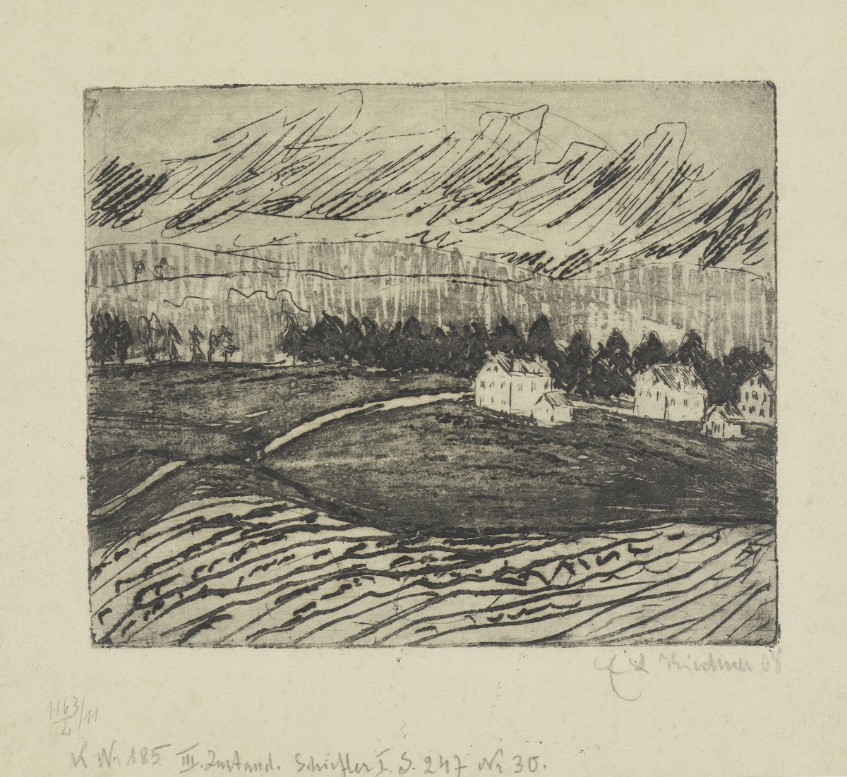 Äcker und Häuser im Erzgebirge 1908