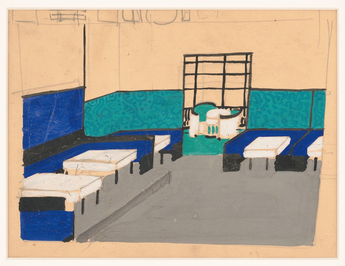 Interior perspective studies for Restaurant Crillon 15 East 48th Street New York