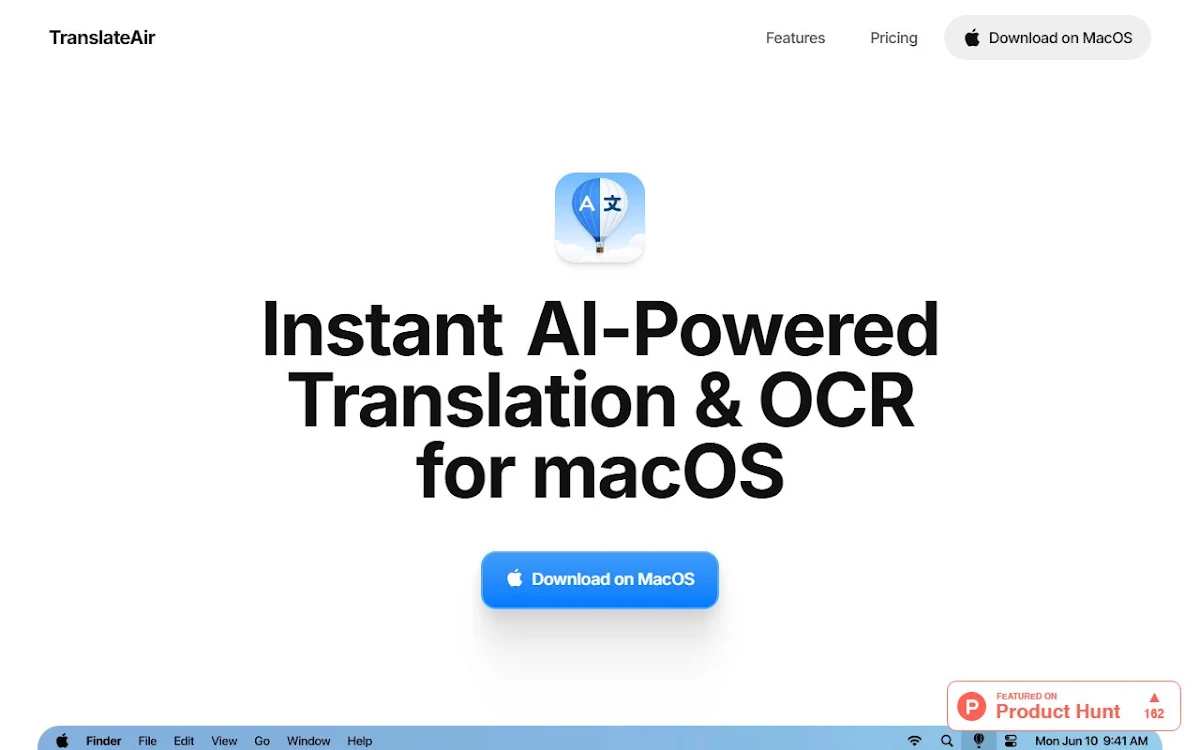 Captura de TranslateAir