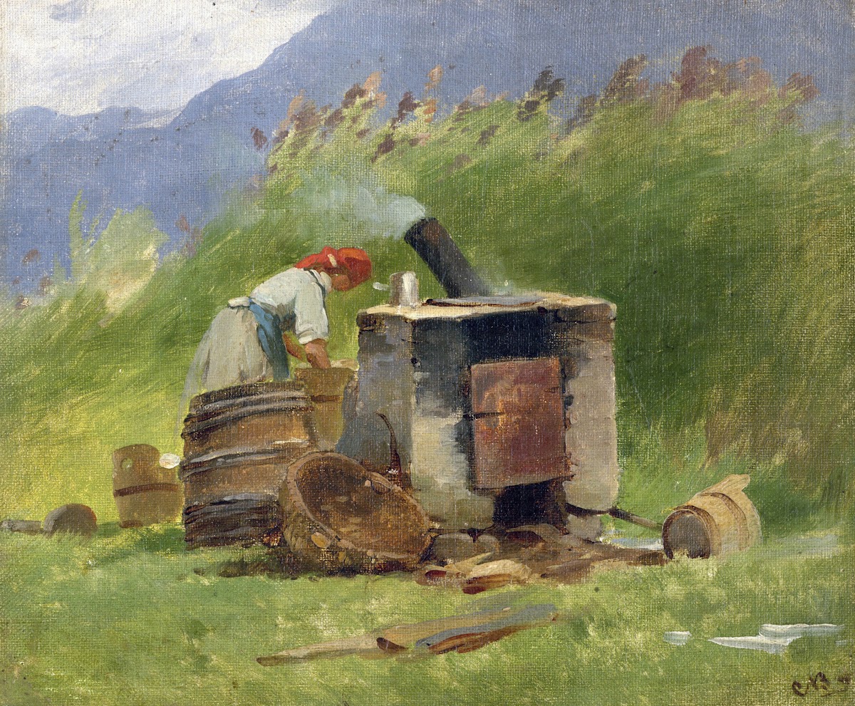 Waschkessel im Freien between 1880 and 1885