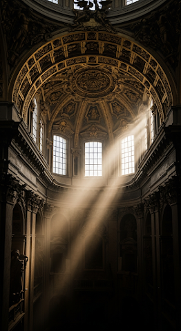 Baroque Ceiling Light Rays