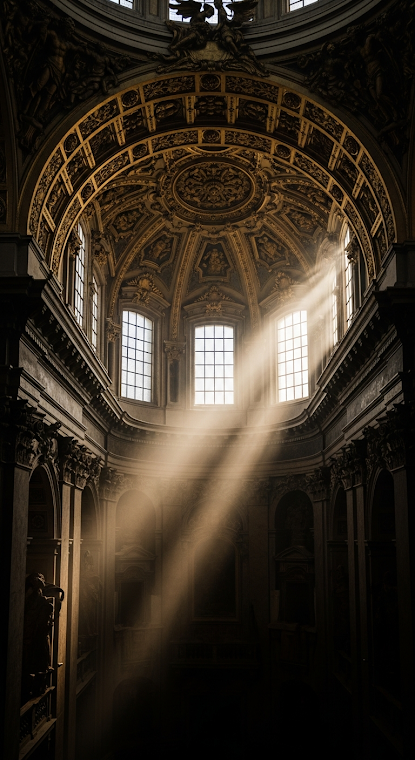 Baroque Ceiling Light Rays