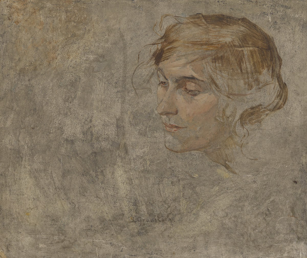 Ölskizze mit Portrait einer Frau around 19201940