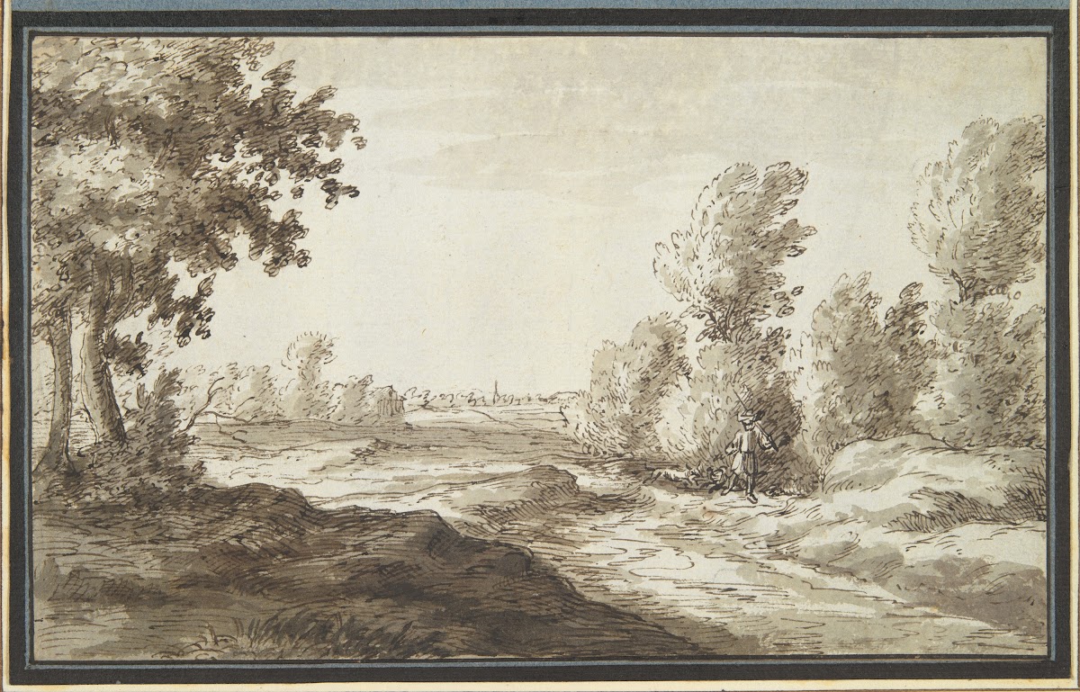 Landscape with Hunter andDogs 17thcentury