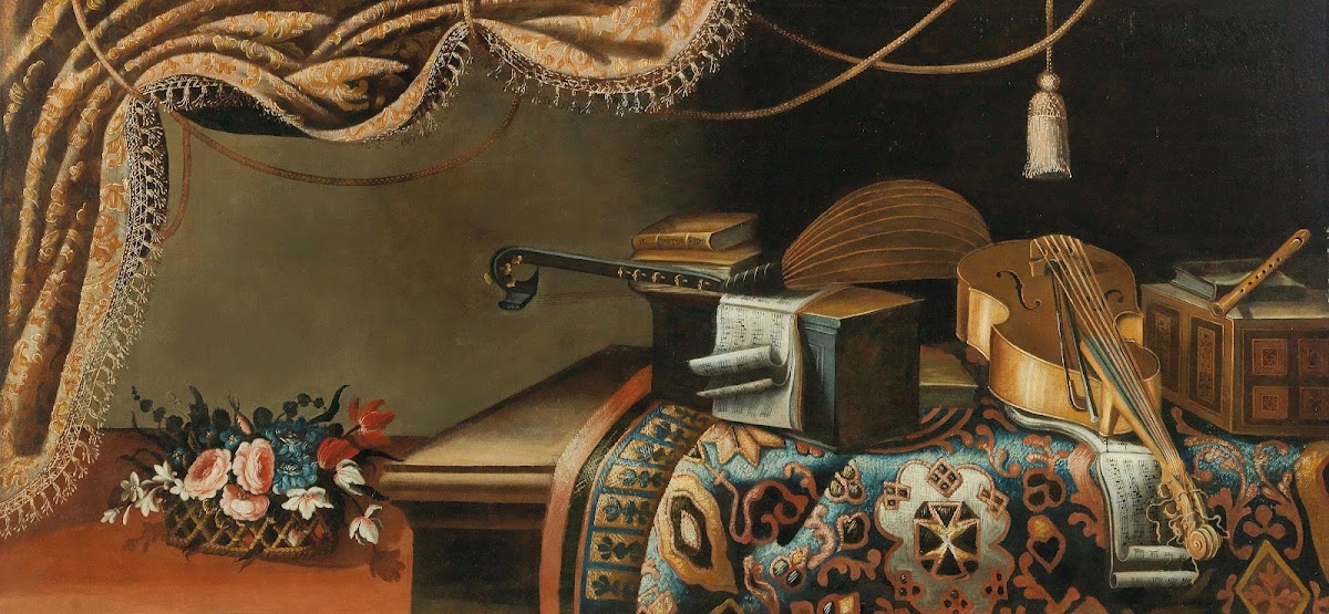 Still life with musical instruments and books 17th Century