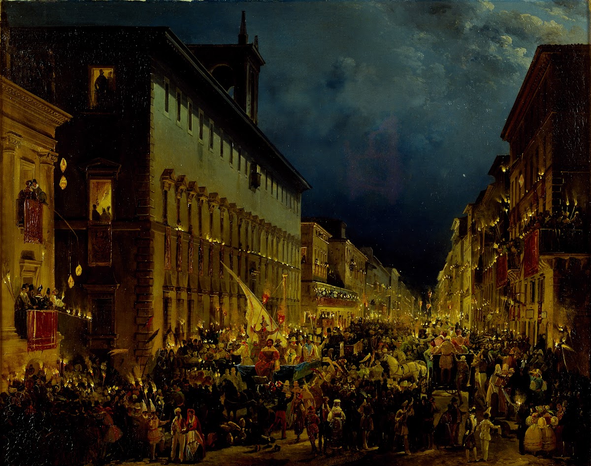 Moccoli Evening In Rome 1834