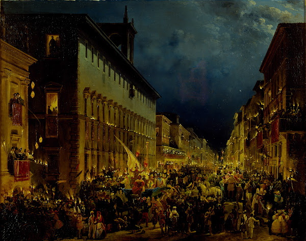 Moccoli Evening In Rome 1834
