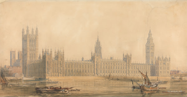 Perspective View the New Houses of Parliament ca 1840 1849
