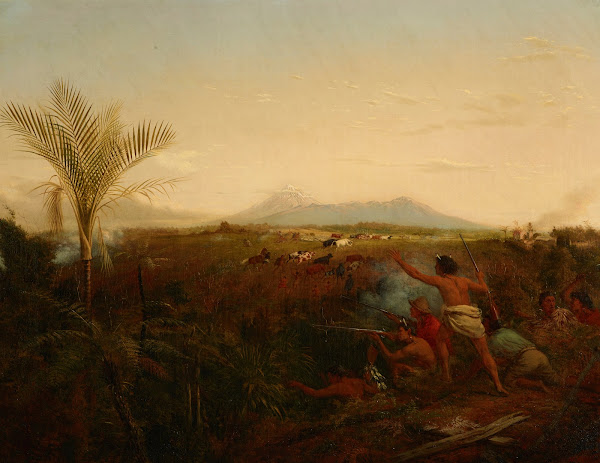 View of Mt Egmont Taranaki New Zealand taken from New Plymouth with Maoris drivi