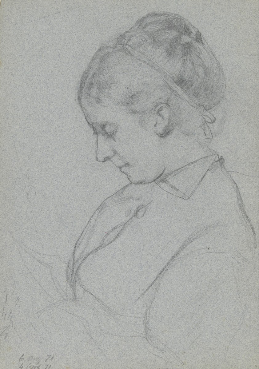 Luise Scholderer Brustbild im Profil 1871