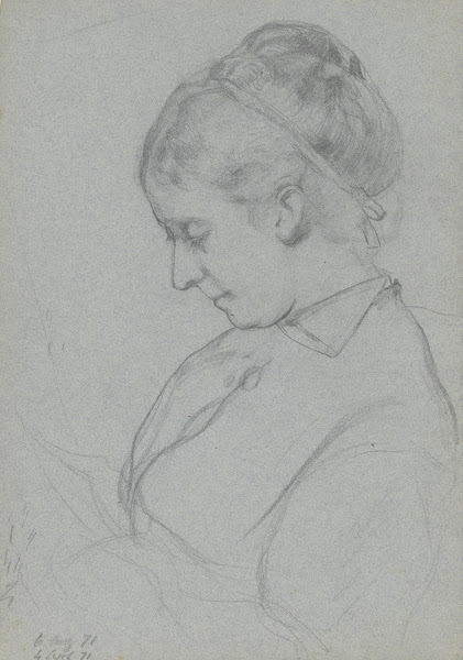 Luise Scholderer Brustbild im Profil 1871
