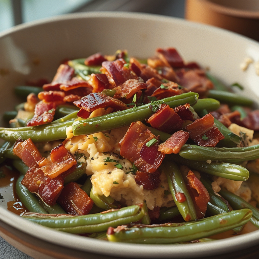 Bacon Loaded Green Bean Casserole – Easy Homemade Comfort Side Dish finished