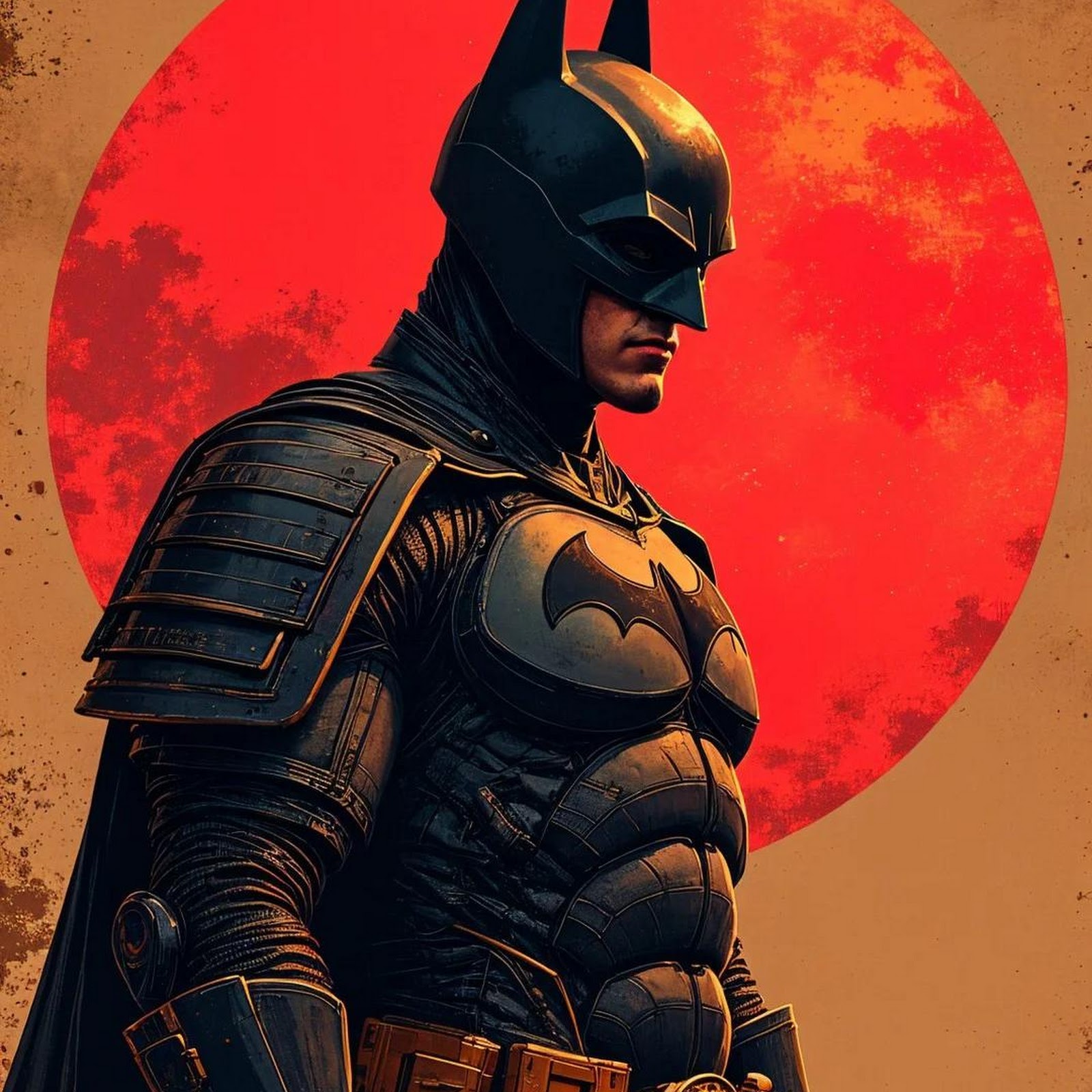 Download Samurai Batman, Comic Art, Dc Comics, Superhero Full HD iPhone