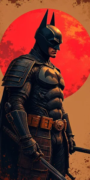 Samurai Batman, Comic Art, Dc Comics, Superhero Full HD iPhone Wallpaper Background