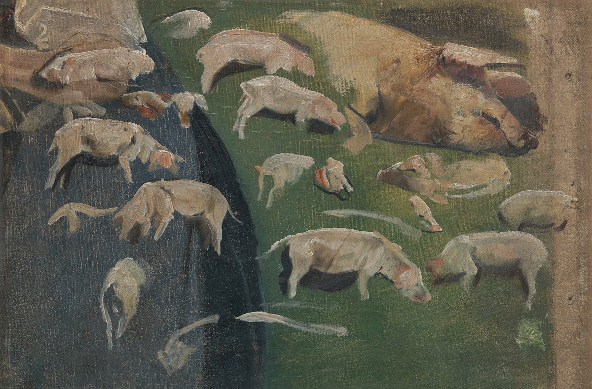 Muttersau Und Ferkel Studien Zum Schweinekoben 1887