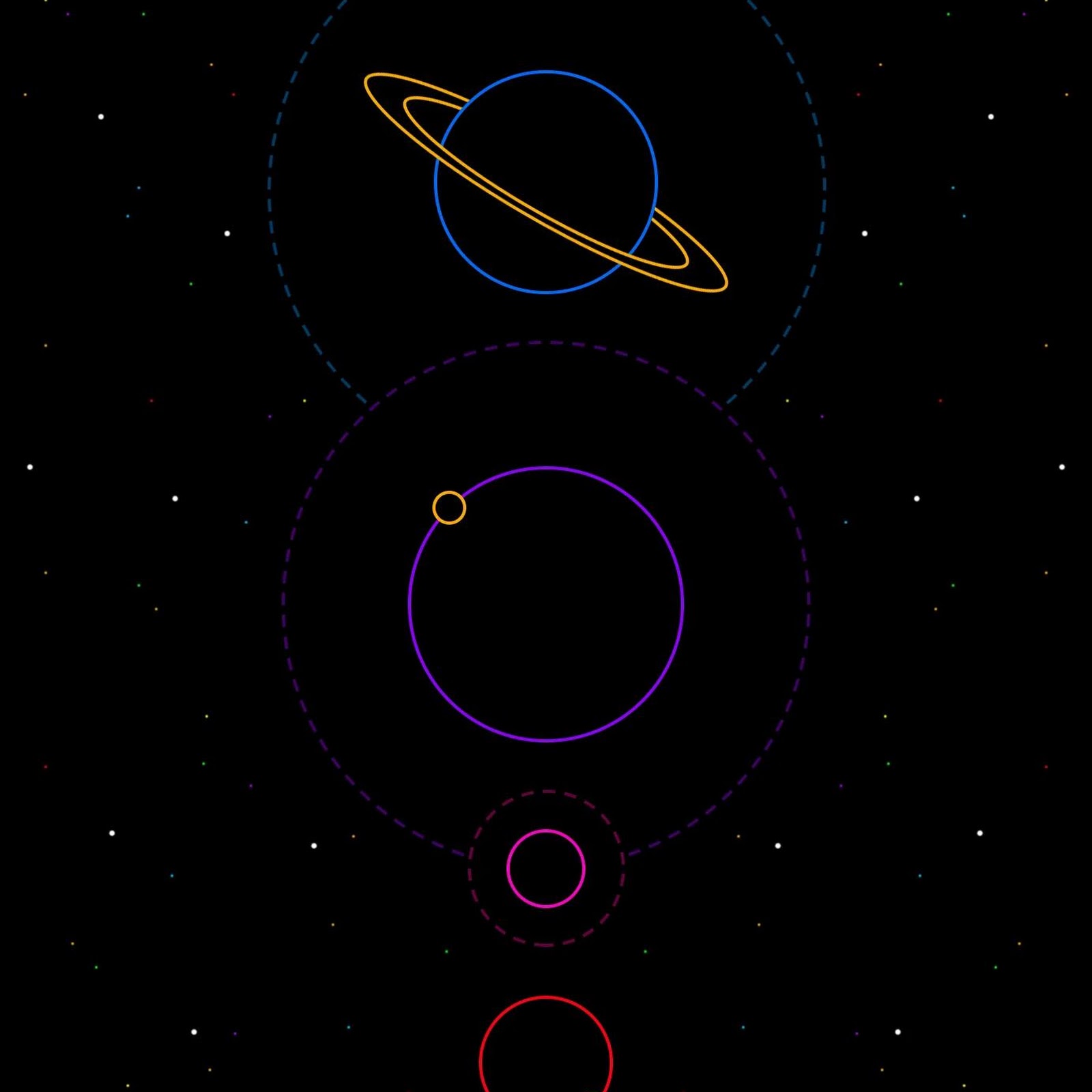Download Minimalist Neon Planets Diagram Full HD iPhone