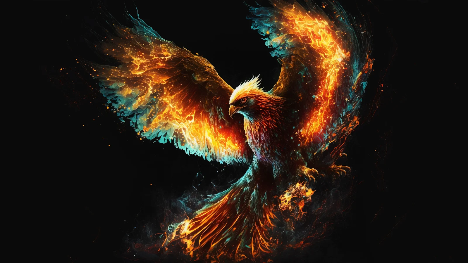 Phoenix, Animals, Ai Art, Simple Background, Fantasy Art 4K Desktop, iPhone Wallpaper Background