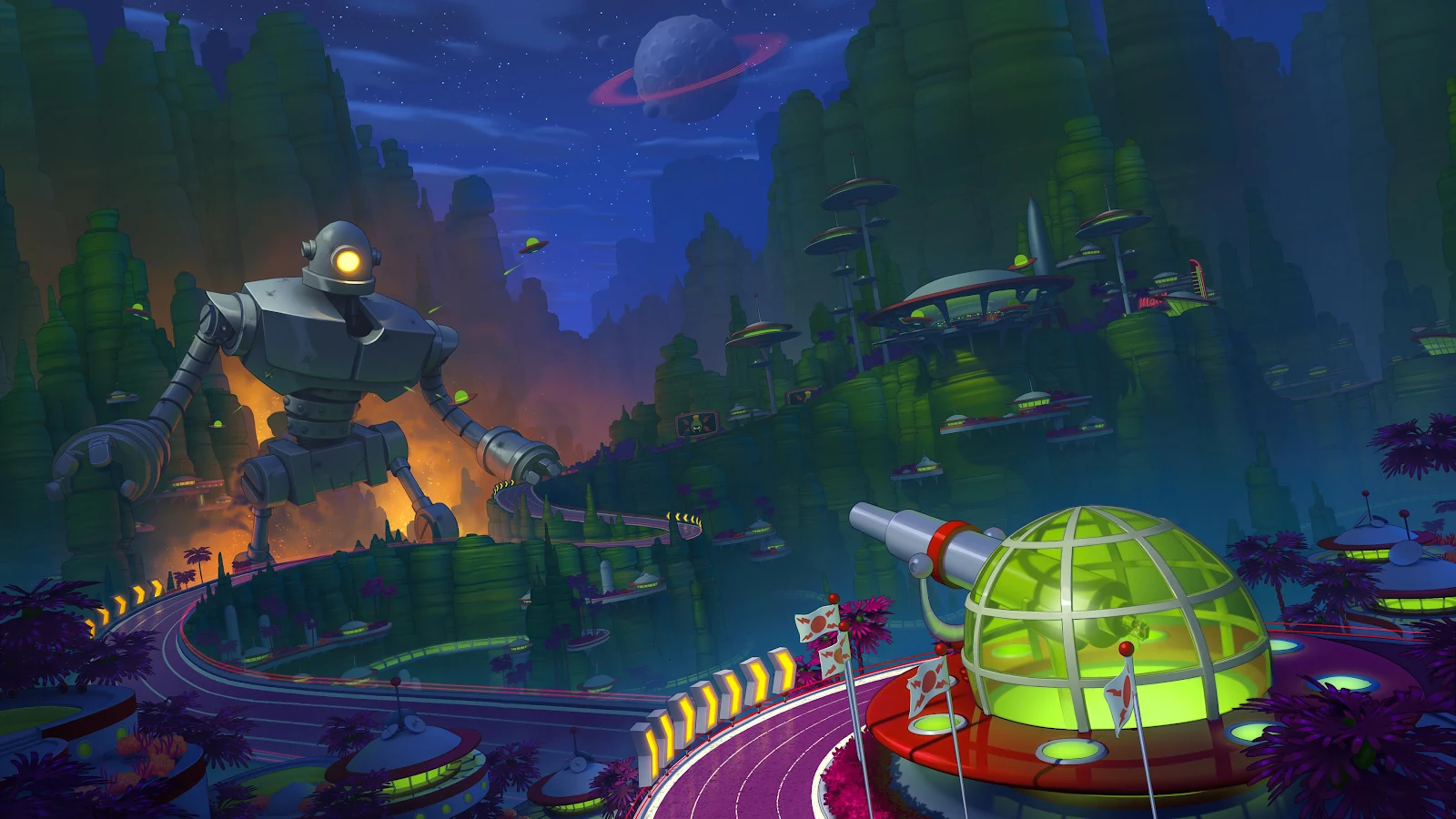 Crash Team Racing Gasmoxia Track - Digital 3D Render 4K Wallpaper (3840x2160)