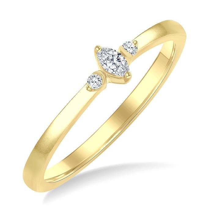 Marquise Shape 3 Stone Petite Diamond Ring