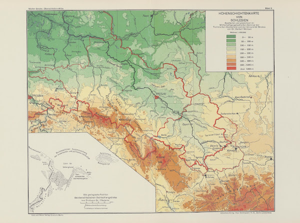 Hóhenschichtenkarte von Schlesien 1938